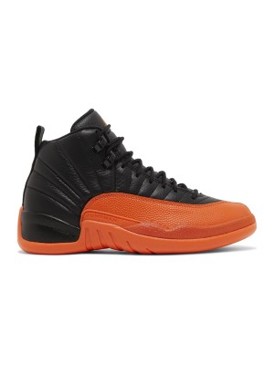 Air Jordan 12 Retro "Schwarz/Orange" FD9101-081 - Markante schwarze Sneaker mit auffälligen orangenen Akzenten und Premium-Leder