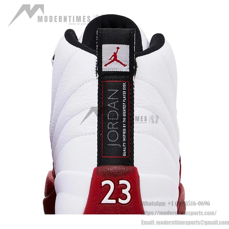 Air Jordan 12 Retro CT8013-116 in White and Red with Premium Leather Finish