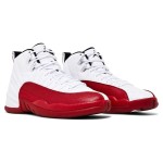 Air Jordan 12 Retro CT8013-116 in White and Red with Premium Leather Finish