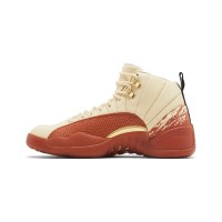 Air Jordan 12 Retro "Cream/Terra Red" DV1758-108 - Elegant Cream Sneakers with Premium Red Suede and Gold Accents