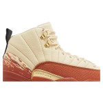 Air Jordan 12 Retro "Cream/Terra Red" DV1758-108 - Cream Leather with Red Suede and Gold Accents