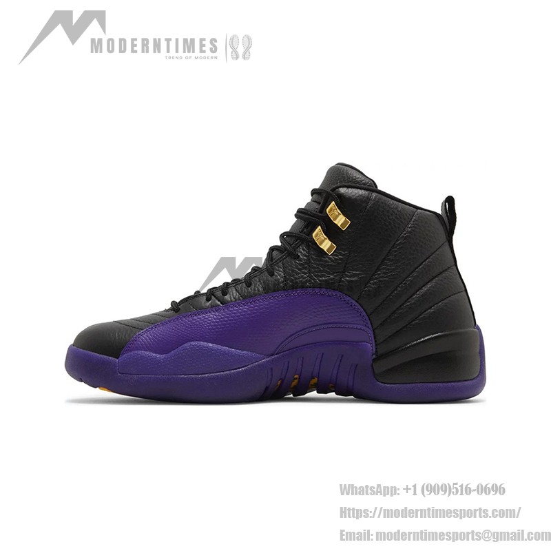 Air Jordan 12 Retro "Black/Purple" CT8013-057 - Black and Purple Premium Leather Sneakers