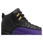 Air Jordan 12 Retro "Black/Purple" CT8013-057 - Black and Purple Premium Leather Sneakers