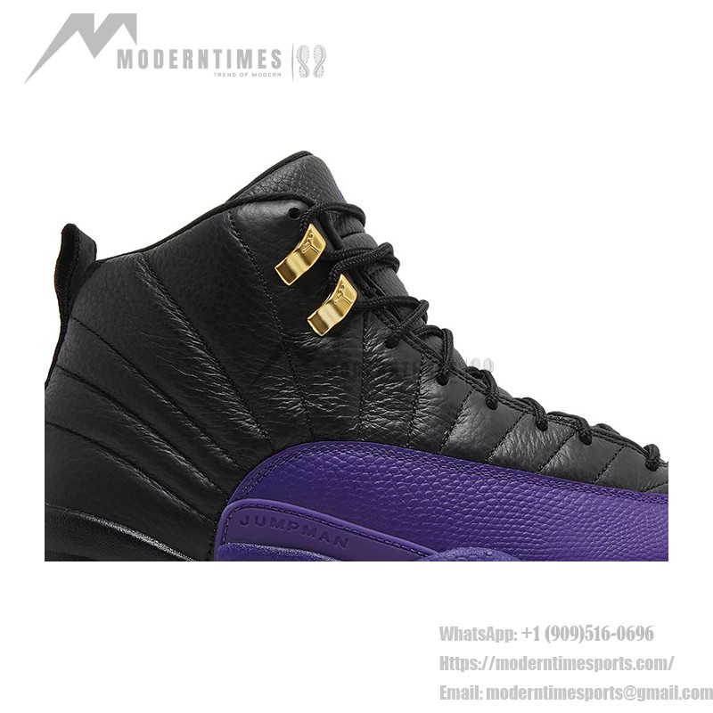 Air Jordan 12 Retro "Black/Purple" CT8013-057 - Black and Purple Premium Leather Sneakers