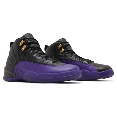 Air Jordan 12 Retro "Black/Purple" CT8013-057 - Iconic Black Sneakers with Bold Purple Accents and Premium Leather