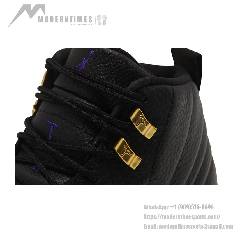 Air Jordan 12 Retro "Black/Purple" CT8013-057 - Black and Purple Premium Leather Sneakers