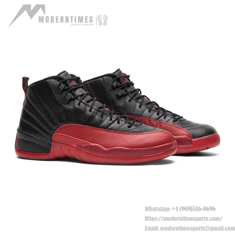 Air Jordan 12 Retro "Bred" 130690-002 - Iconic Black and Red Sneakers with Premium Leather