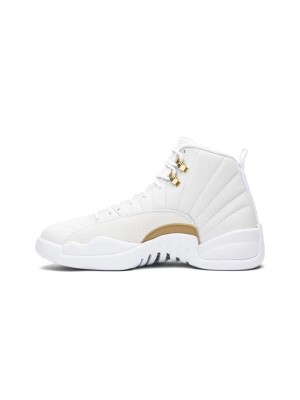 Air Jordan 12 Retro "Weiß/Gold" 873864-102 - Luxuriöse Weiße Sneaker mit Goldenen Akzenten und Premium-Leder