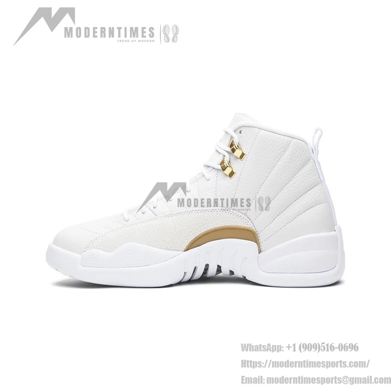 Air Jordan 12 Retro White Gold 873864-102 - White Sneaker with Gold Accents