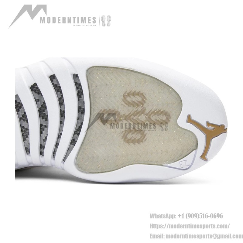 Air Jordan 12 Retro White Gold 873864-102 - White Sneaker with Gold Accents