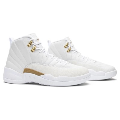 Air Jordan 12 Retro "White/Gold" 873864-102 - Luxurious White Sneakers with Gold Accents and Premium Leather