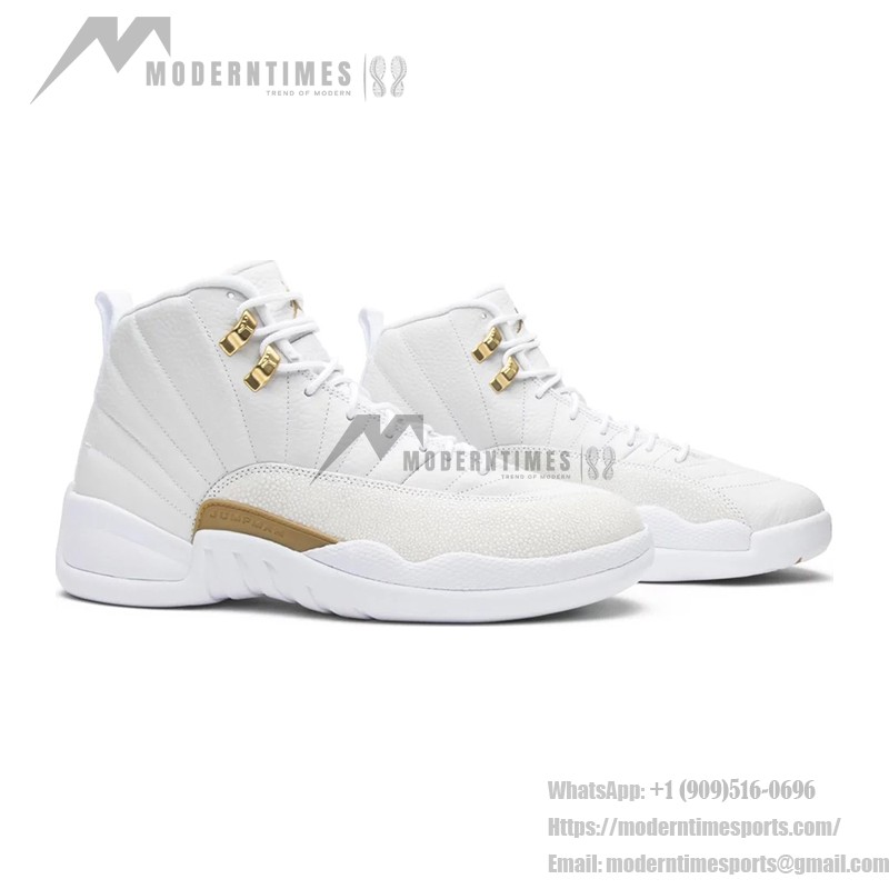 Air Jordan 12 Retro White Gold 873864-102 - White Sneaker with Gold Accents