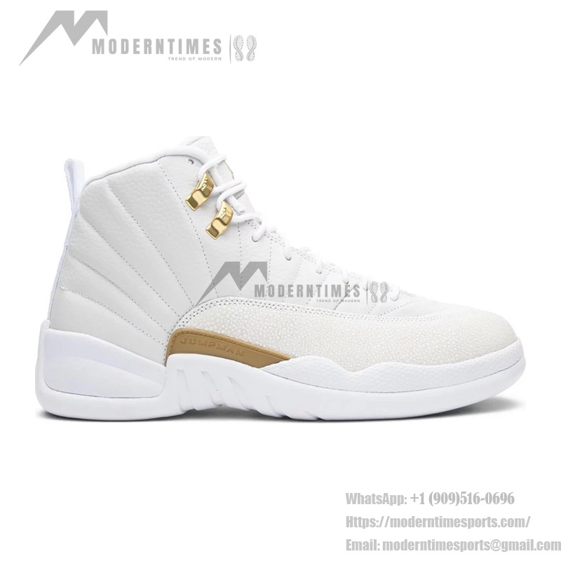 Air Jordan 12 Retro White Gold 873864-102 - White Sneaker with Gold Accents