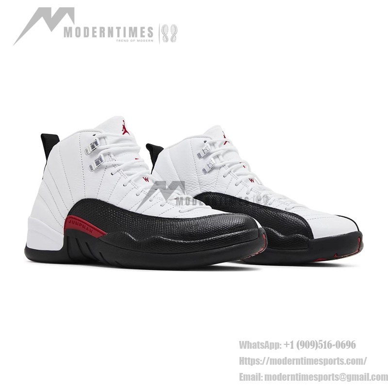 Air Jordan 12 Retro CT8013-162 - White, Black, and Red Sneakers