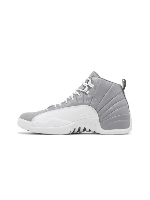 Air Jordan 12 Retro "Grey/White" CT8013-015 - Elegant Grey Sneakers with Premium Leather and Crisp White Accents