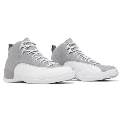 Air Jordan 12 Retro "Grey/White" CT8013-015 - Elegant Grey Sneakers with Premium Leather and Crisp White Accents