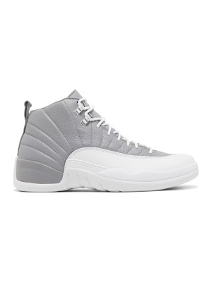 Air Jordan 12 Retro "Grau/Weiß" CT8013-015 - Elegante Graue Sneakers mit Premium-Leder und Frischen Weißen Akzenten