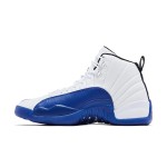 Air Jordan 12 Retro Game Royal CT8013-140 - White and Blue Premium Leather Sneakers