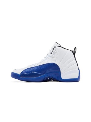 Air Jordan 12 Retro "Game Royal" CT8013-140 – Klassische Weiße und Blaue Sneaker mit Hochwertigem Leder