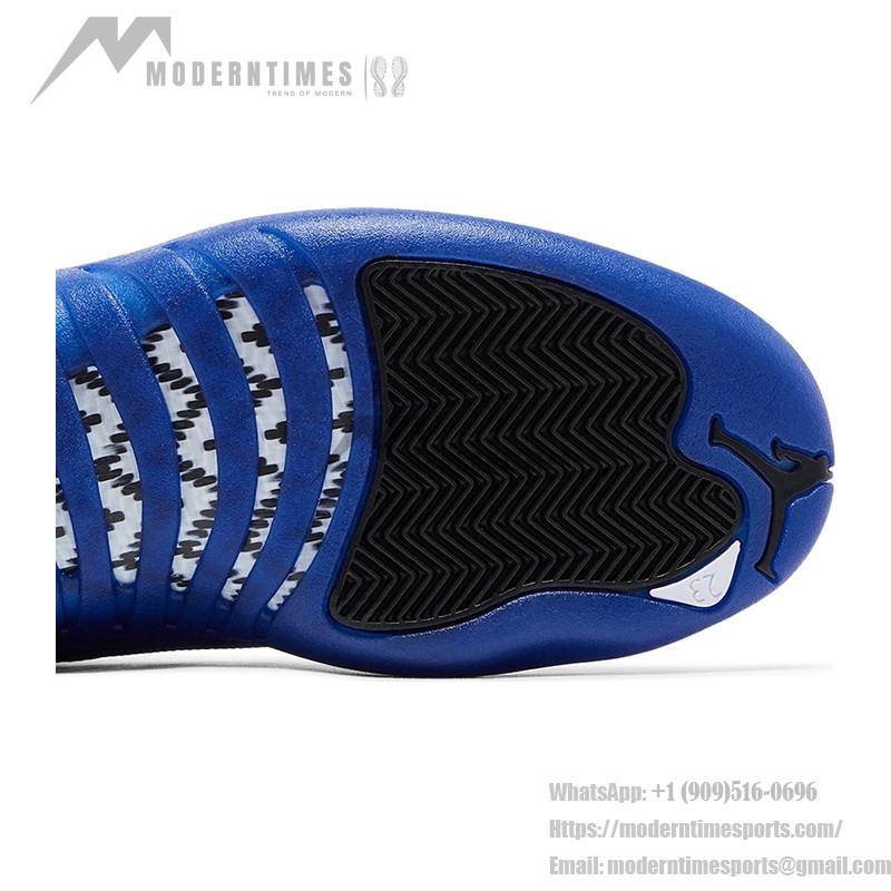 Air Jordan 12 Retro Game Royal CT8013-140 - White and Blue Premium Leather Sneakers