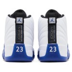 Air Jordan 12 Retro Game Royal CT8013-140 - White and Blue Premium Leather Sneakers