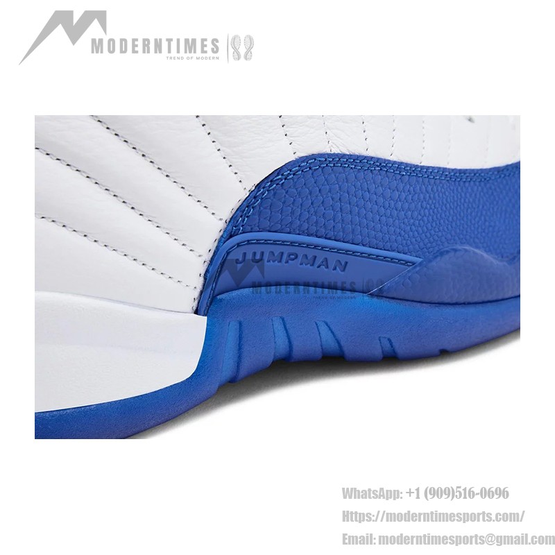 Air Jordan 12 Retro Game Royal CT8013-140 - White and Blue Premium Leather Sneakers