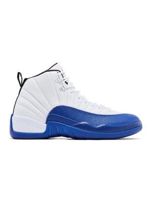 Air Jordan 12 Retro "Game Royal" CT8013-140 – Klassische Weiße und Blaue Sneaker mit Hochwertigem Leder