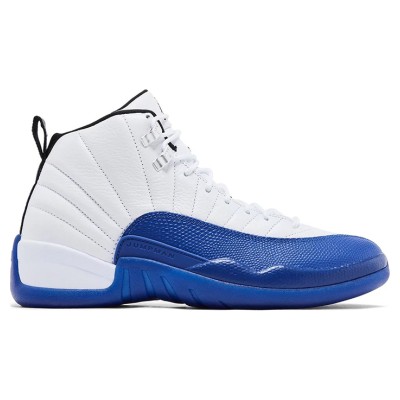 Air Jordan 12 Retro "Game Royal" CT8013-140 - Classic White and Blue Sneakers with Premium Leather Finish