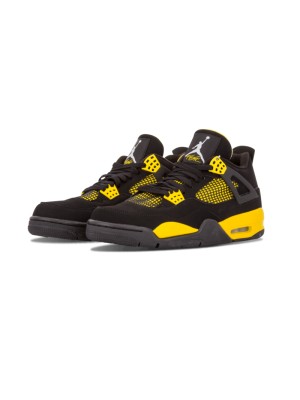 Air Jordan 4 Retro Thunder 2012 308497-008 スニーカー - クラシックな黒と黄色の配色、アイコニックなデザイン