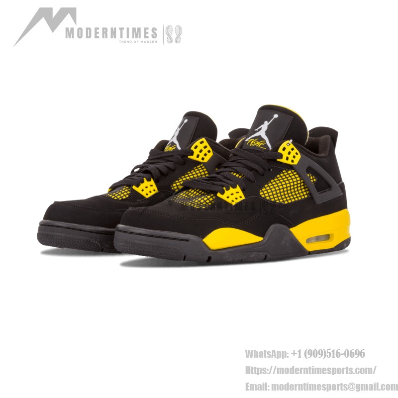 Air Jordan 4 Retro Thunder 2012 308497-008 Sneakers - Classic Black and Yellow Design