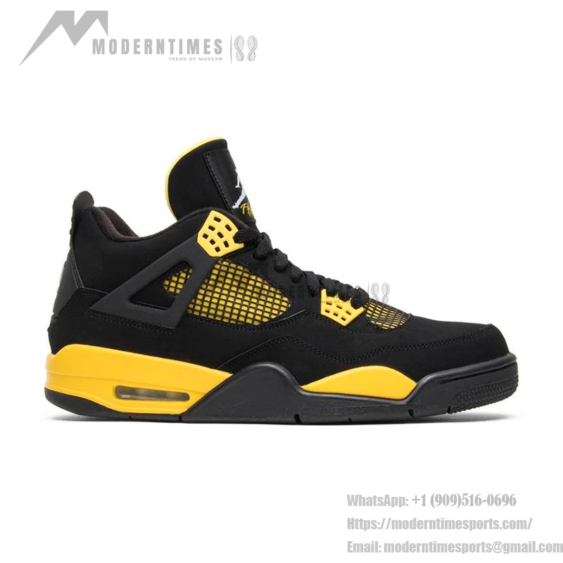 Air Jordan 4 Retro Thunder 2012 308497-008 Sneakers - Classic Black and Yellow Design