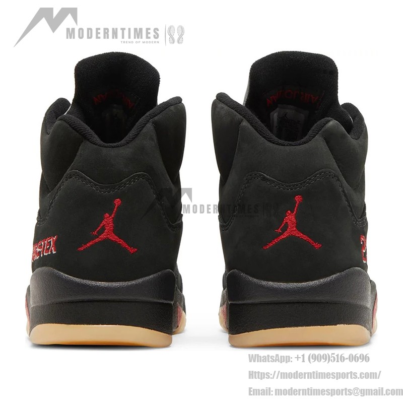 Air Jordan 5 Retro DR0092-001 Black Suede Sneakers with Olive Mesh and Reflective Tongue