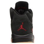 Air Jordan 5 Retro DR0092-001 Black Suede Sneakers with Olive Mesh and Reflective Tongue