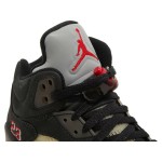 Air Jordan 5 Retro DR0092-001 Black Suede Sneakers with Olive Mesh and Reflective Tongue