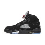 Air Jordan 5 Retro 845035-003 - Black Suede Sneakers with Silver Accents & Reflective Tongue