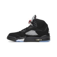 Air Jordan 5 Retro 845035-003 - Black Suede Sneakers with Silver Accents & Reflective Tongue