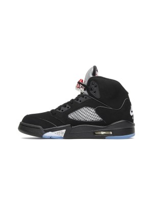 Air Jordan 5 Retro 845035-003 - Black Suede Sneakers with Silver Accents & Reflective Tongue