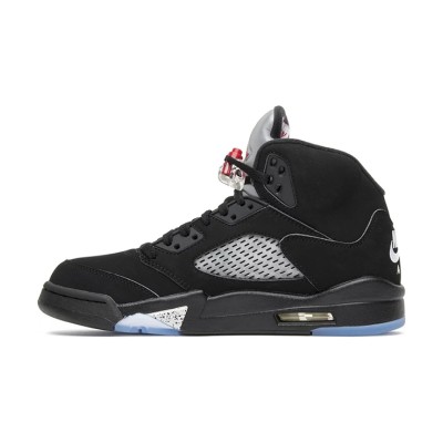 Air Jordan 5 Retro 845035-003 - Black Suede Sneakers with Silver Accents & Reflective Tongue