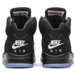 Air Jordan 5 Retro 845035-003 - Black Suede Sneakers with Silver Accents & Reflective Tongue