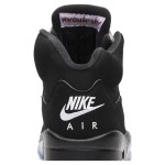 Air Jordan 5 Retro 845035-003 - Black Suede Sneakers with Silver Accents & Reflective Tongue