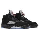 Air Jordan 5 Retro 845035-003 - Black Suede Sneakers with Silver Accents & Reflective Tongue