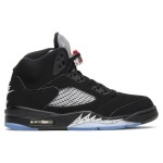 Air Jordan 5 Retro 845035-003 - Black Suede Sneakers with Silver Accents & Reflective Tongue