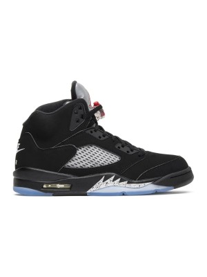 Air Jordan 5 Retro 845035-003 - Black Suede Sneakers with Silver Accents & Reflective Tongue