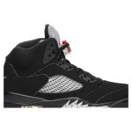 Air Jordan 5 Retro 845035-003 - Black Suede Sneakers with Silver Accents & Reflective Tongue