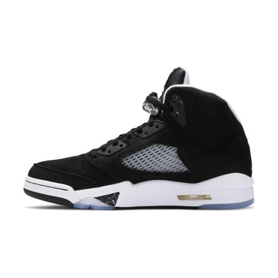 Air Jordan 5 Retro CT4838-011 - Black Suede Sneakers with Reflective Tongue & White Midsole