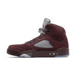 Air Jordan 5 Retro DZ4131-600 Burgundy Suede Sneakers with Grey Accents and Reflective Tongue