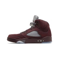 Air Jordan 5 Retro DZ4131-600 - Burgundy Suede Sneakers with Grey Accents & Reflective Tongue