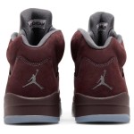 Air Jordan 5 Retro DZ4131-600 Burgundy Suede Sneakers with Grey Accents and Reflective Tongue