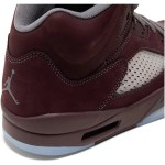 Air Jordan 5 Retro DZ4131-600 Burgundy Suede Sneakers with Grey Accents and Reflective Tongue