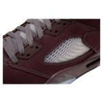 Air Jordan 5 Retro DZ4131-600 Burgundy Suede Sneakers with Grey Accents and Reflective Tongue